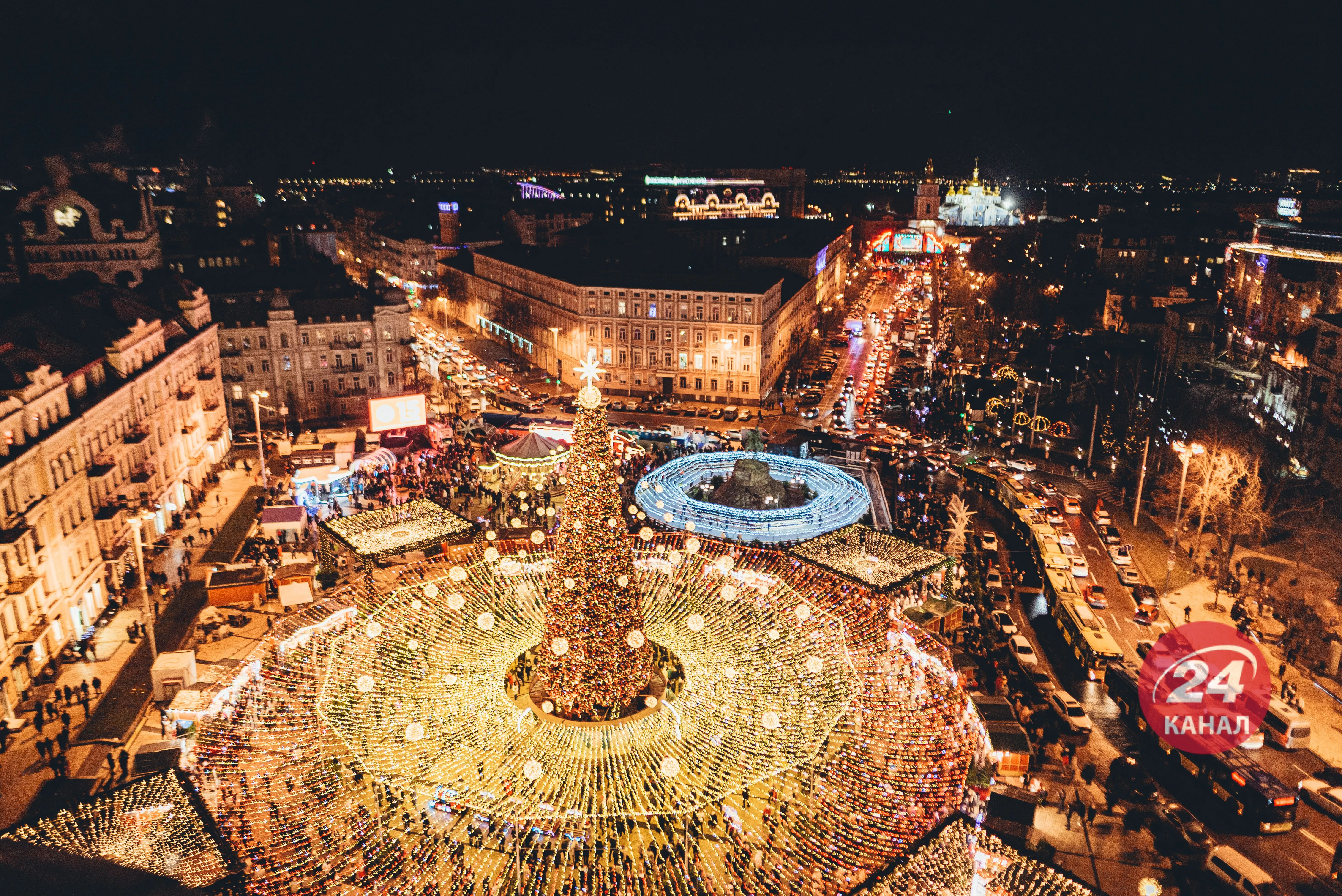 Новий рік у Києві, Софійська площа, ялинка
