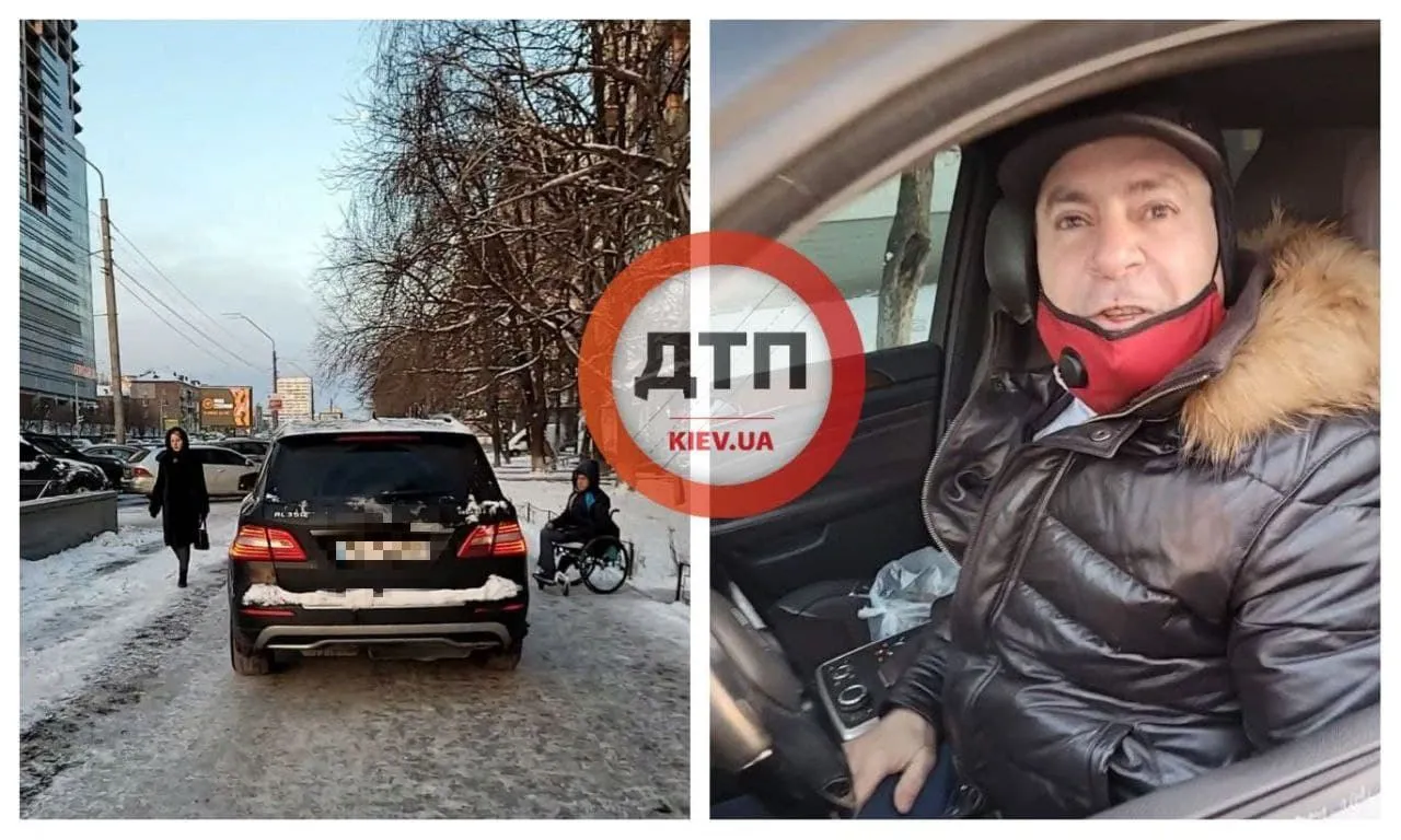На проспекті Перемоги у Києві водій Mercedes їздить і паркується на тротуарі На проспекті Перемоги у Києві водій Mercedes їздить і паркується на тротуарі