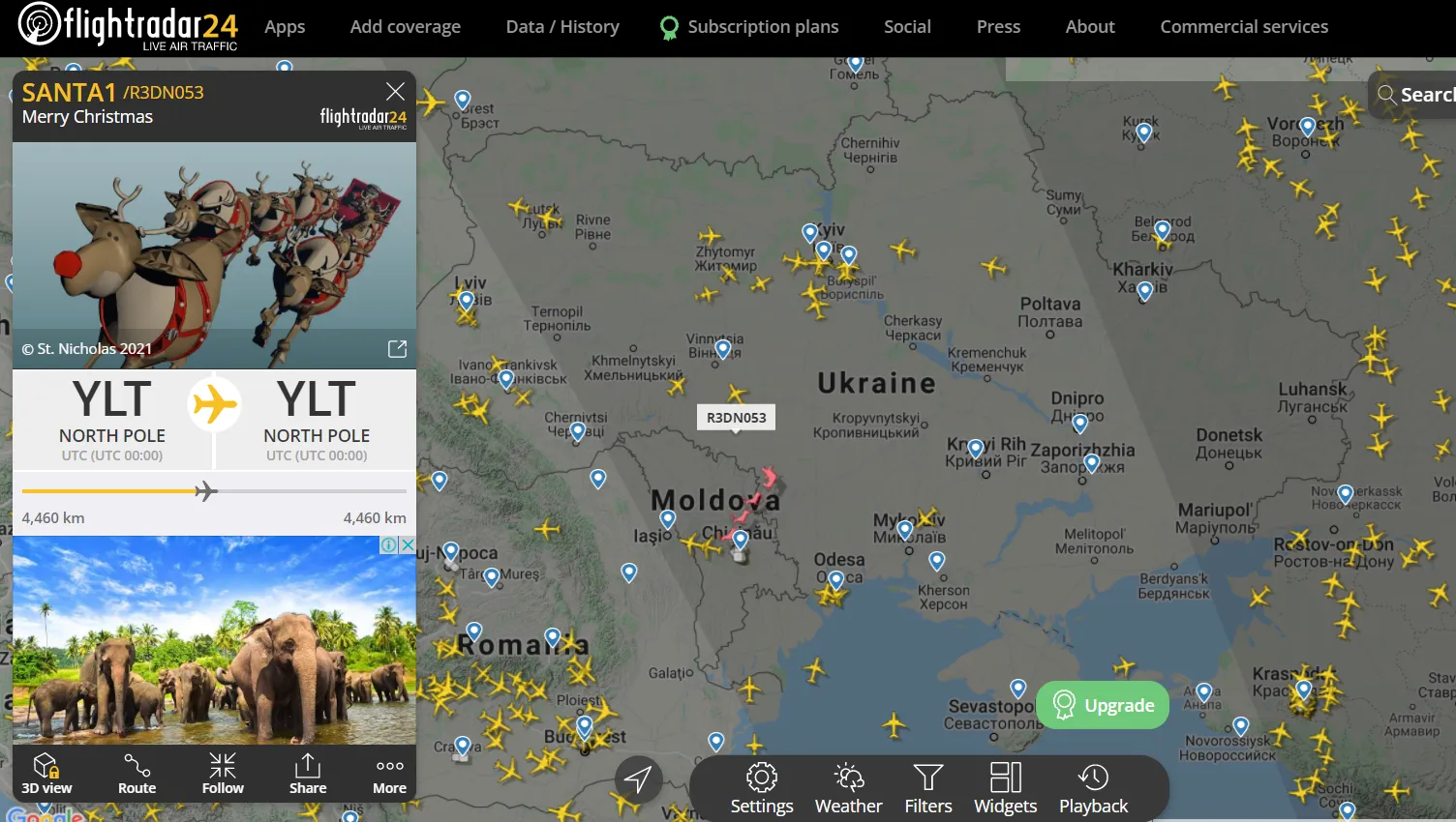 Санта вже подолав мажйе половину свого шляху Санта вже подолав мажйе половину свого шляху