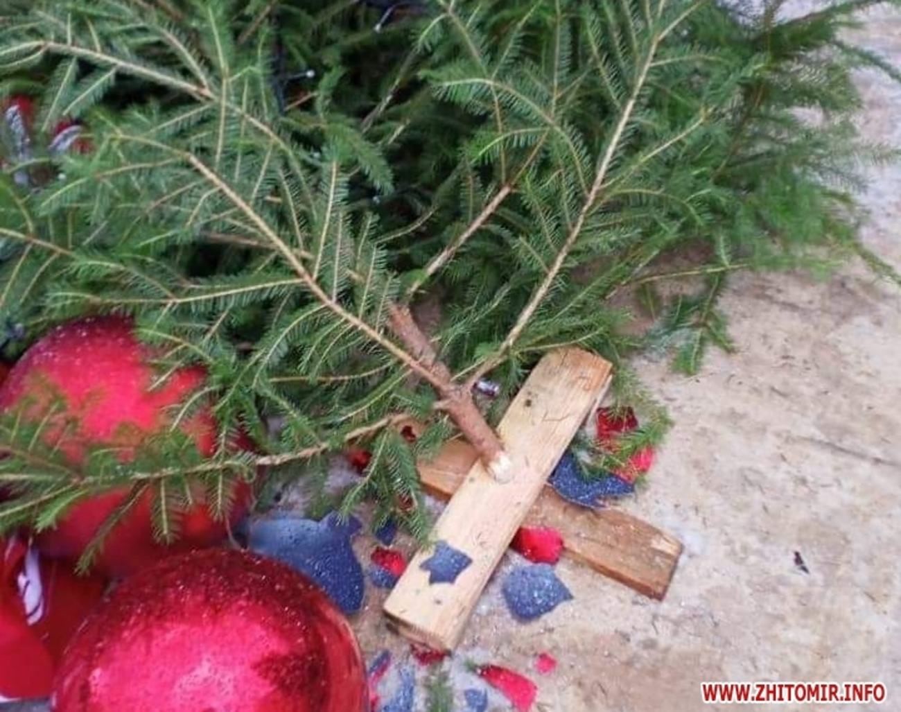 Город Гринчев: в Житомире уже несколько раз повредили новогодние локации и даже украли елку