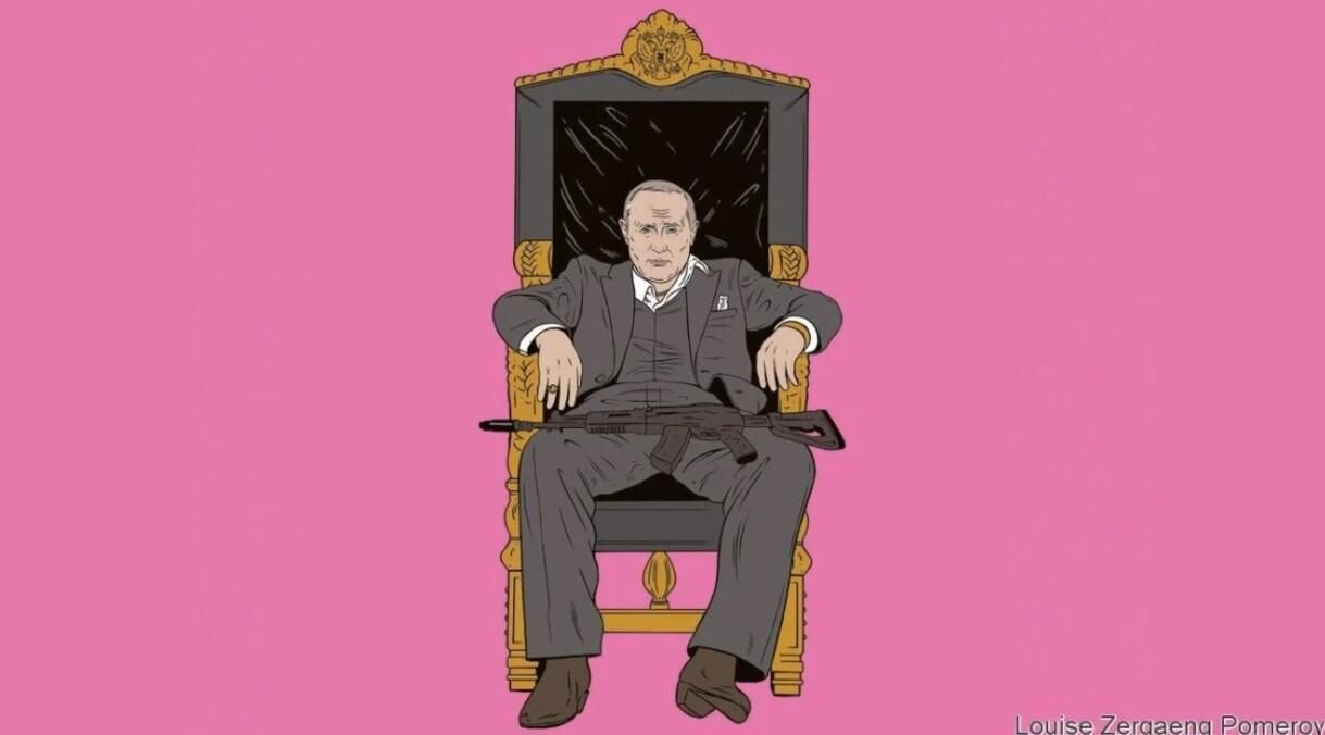 The Economist випустив сатиричну обкладинку про Україну з Путіним, який тримає зброю на колінах - 24 Канал The Economist випустив сатиричну обкладинку про Україну з Путіним, який тримає зброю на колінах - 24 Канал