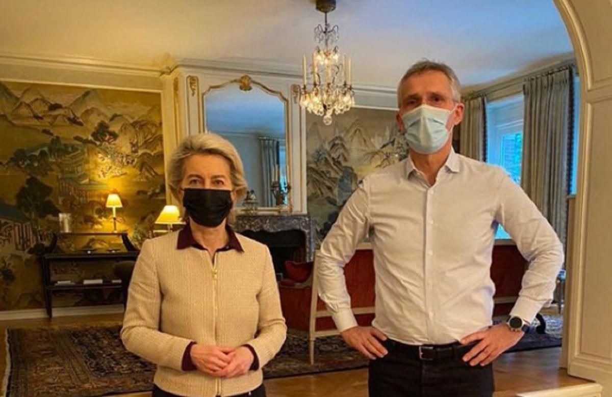 Столтенберг и дер Ляйен провели встречу: говорили об Украине Столтенберг и дер Ляйен провели встречу: говорили об Украине