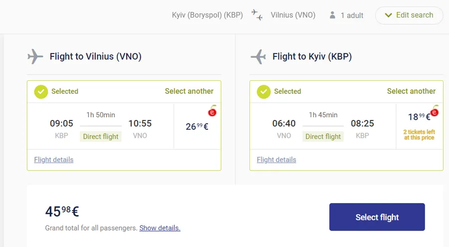 Приклад бронювання акційних авіаквитків Приклад бронювання акційних авіаквитків