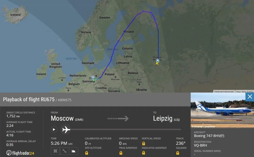 Російський літак над Фінляндією