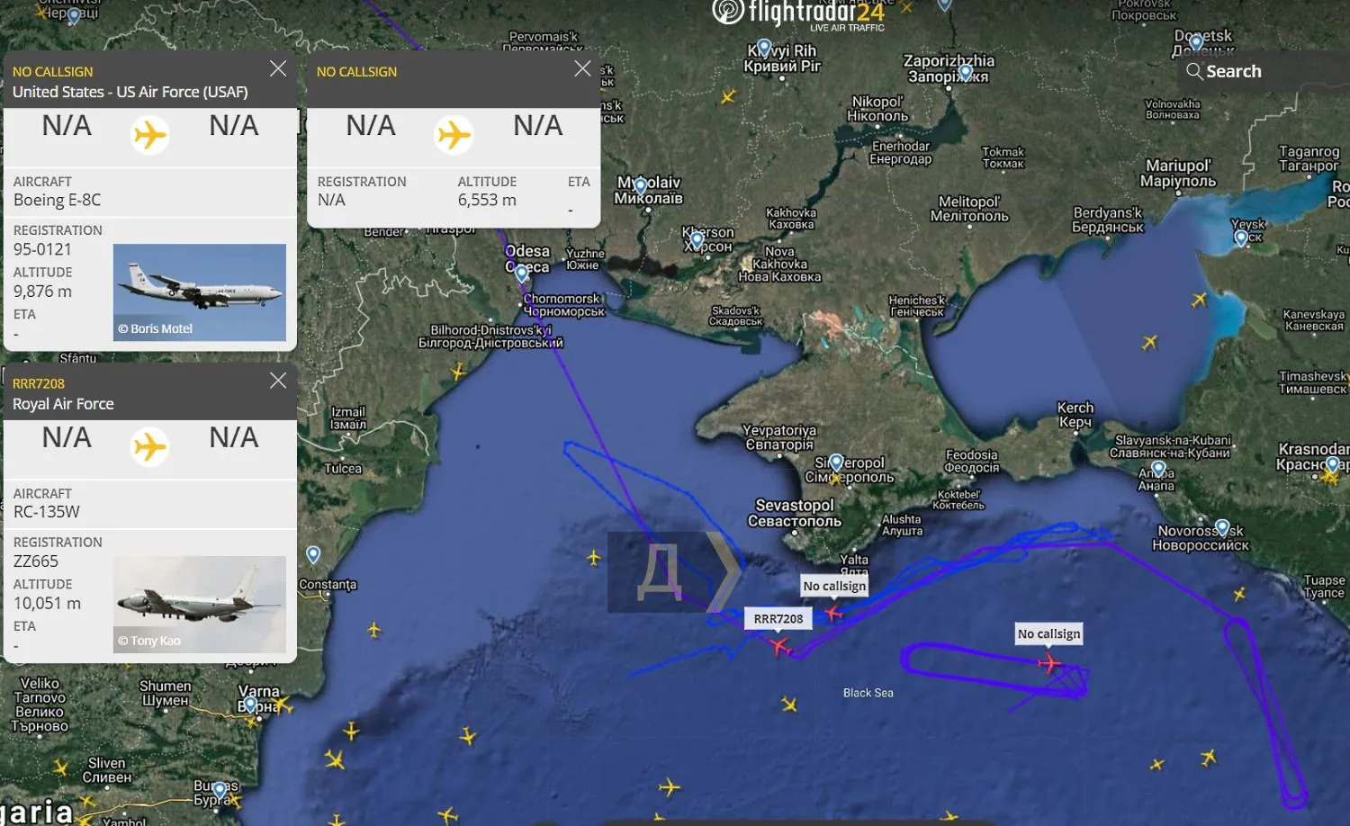 Кілька літаків НАТО патрулювали небо над Чорним морем