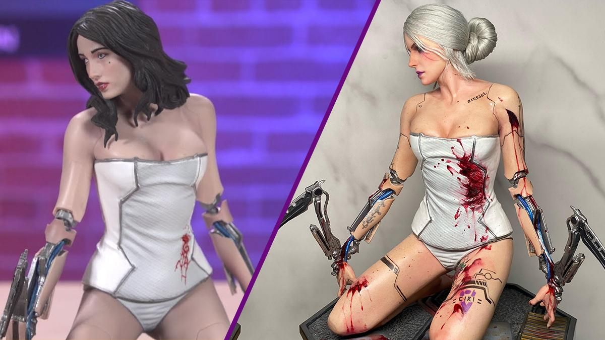 Поклонник CD Projekt RED показал фигурку Цири в сеттинге Cyberpunk 2077