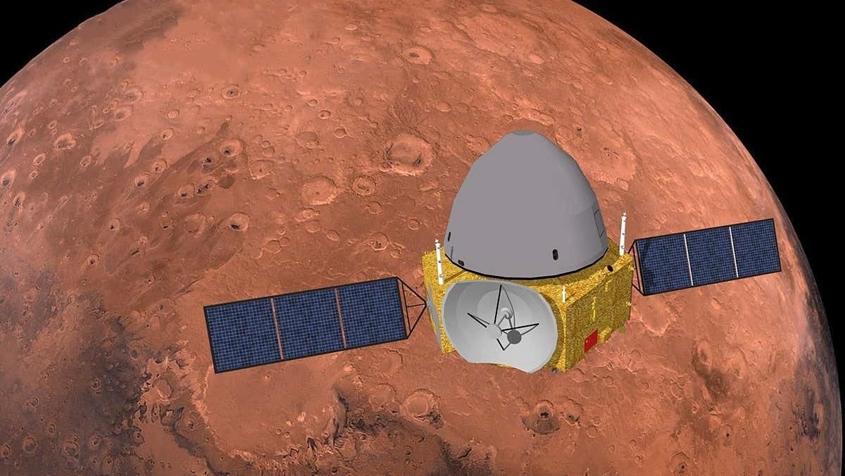 Обертається навколо Марса: Китай показав на відео космічний корабель "Тяньвень-1" - Новини технологій - Техно