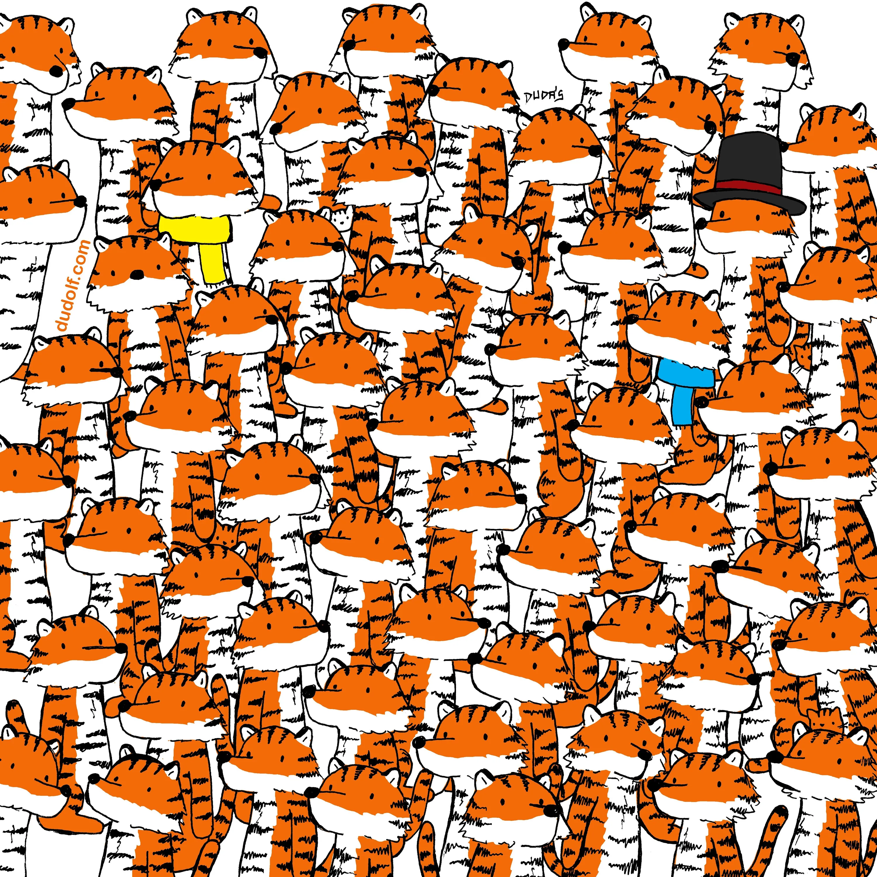 Головоломка тижня: 10 секунд на те, щоб знайти чотирьох котиків черед тигрів