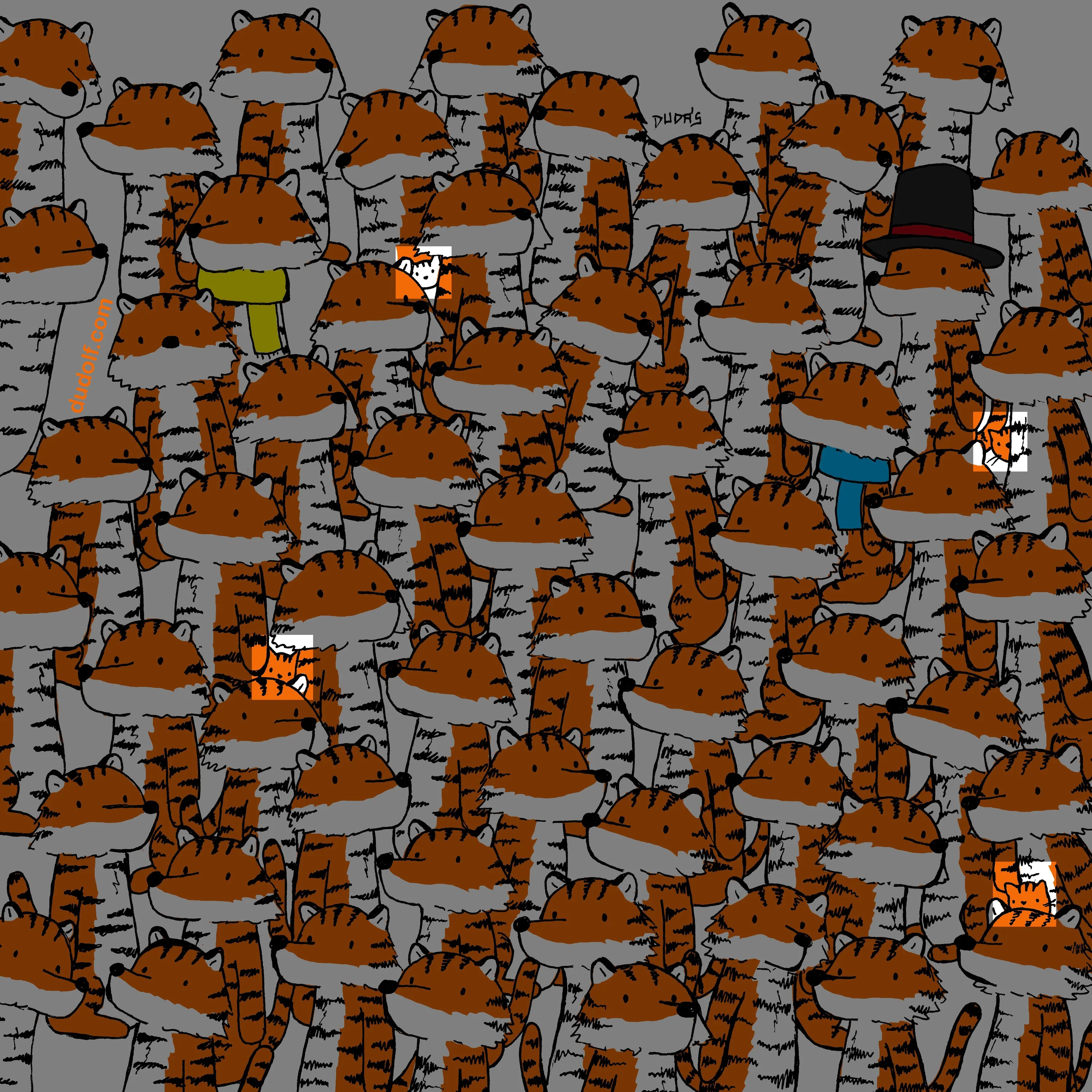 Головоломка тижня: 10 секунд на те, щоб знайти чотирьох котиків черед тигрів