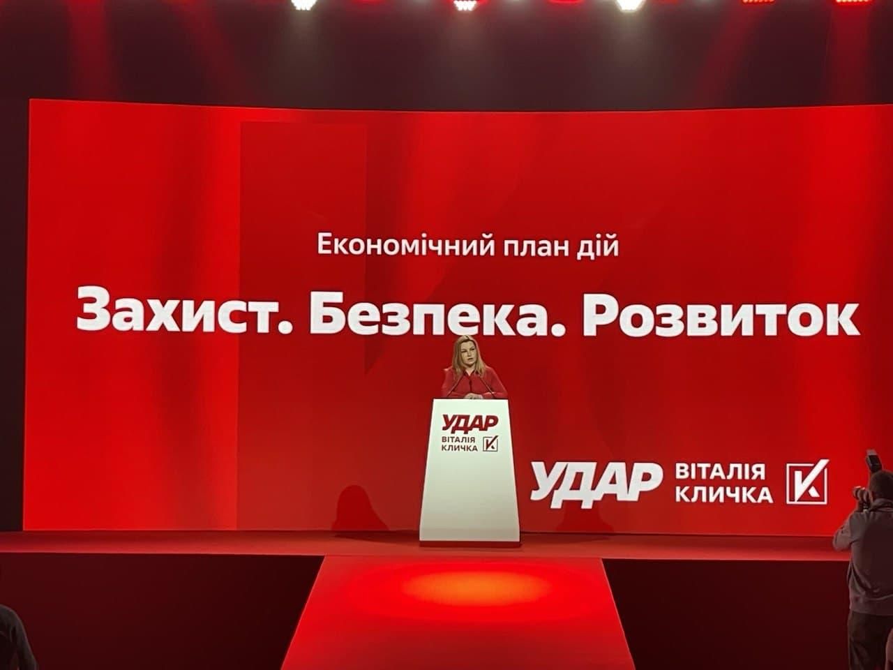 "УДАР Віталія Кличка" на з'їзді представив економічний план дій "Захист. Безпека. Розвиток"