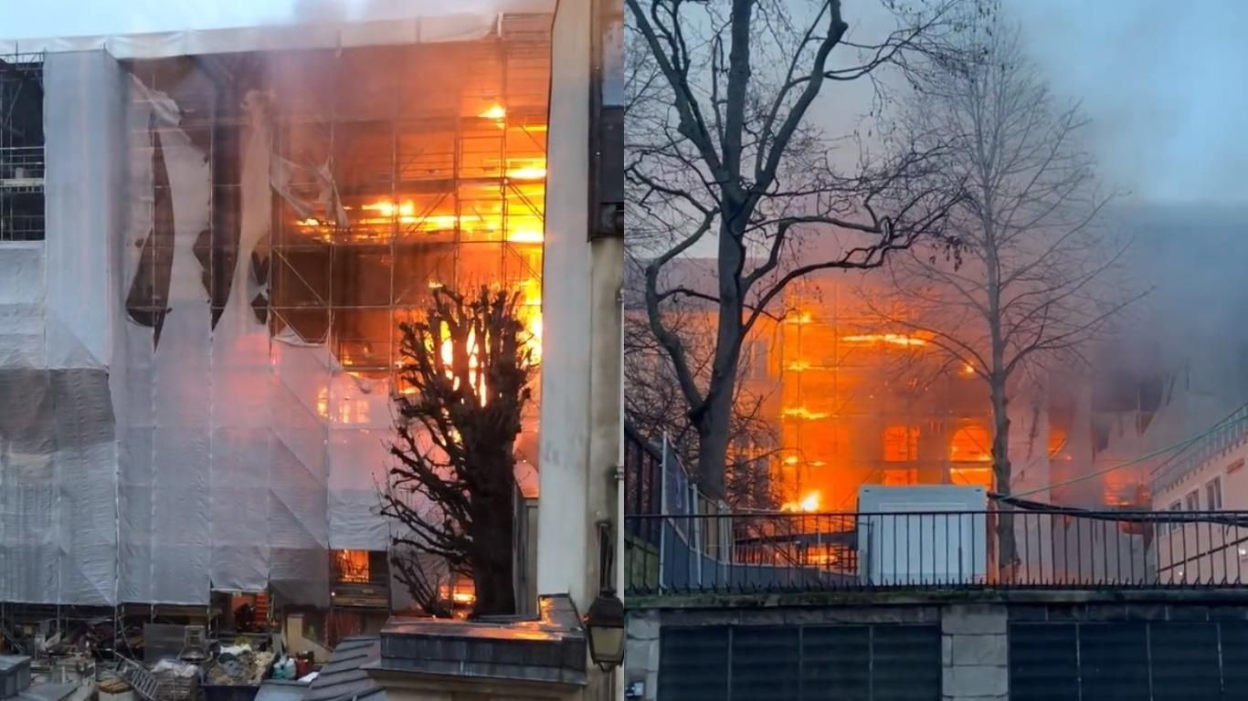 Возле исторического памятника в Париже произошел масштабный пожар: видео события