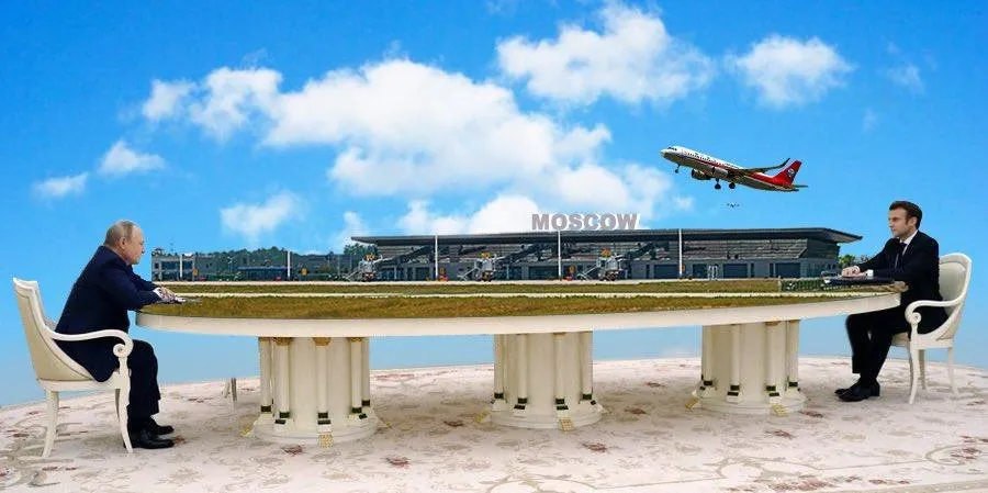 Меми про зустріч Путіна та Макрона Меми про зустріч Путіна та Макрона