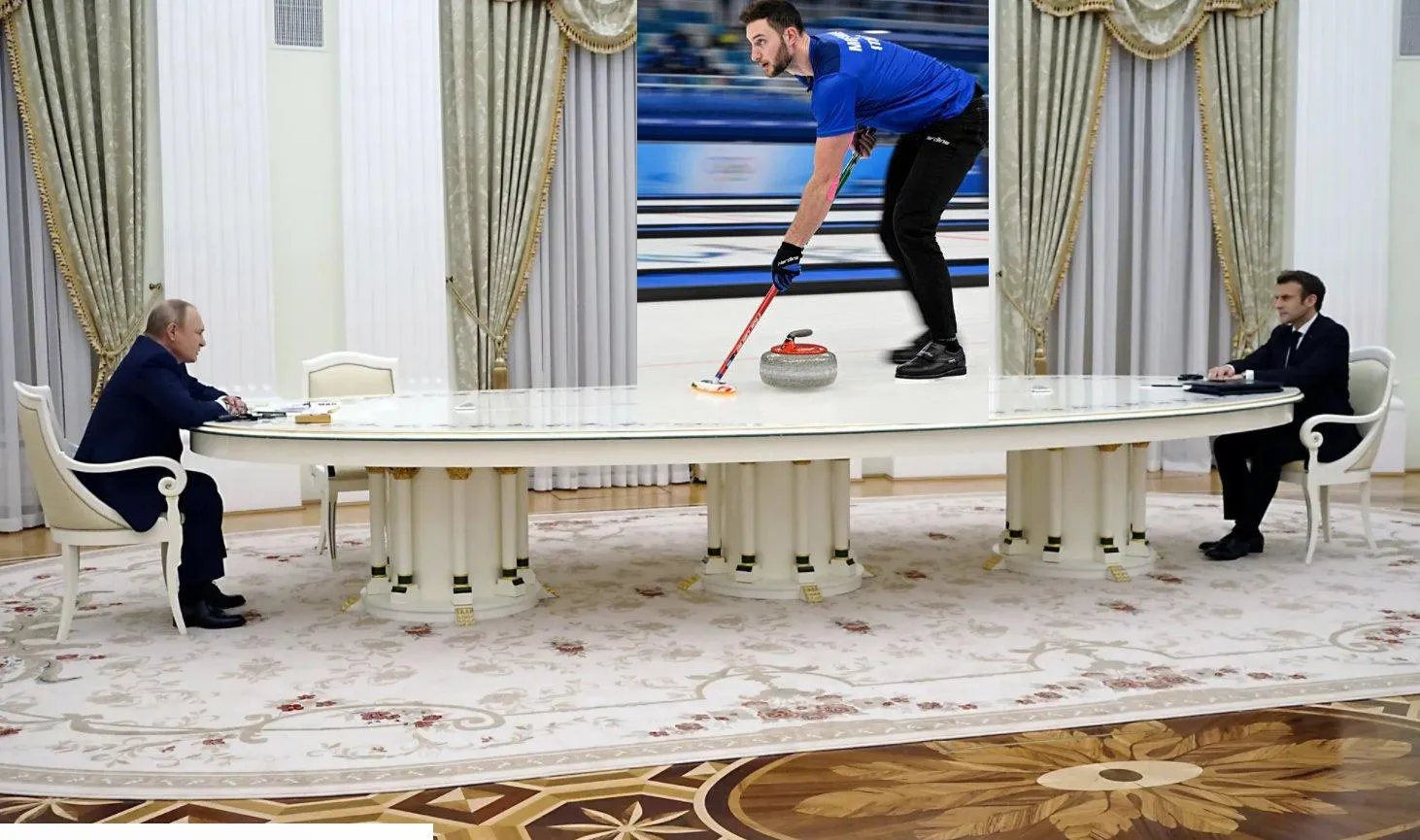 Меми про зустріч Путіна і Макрона Меми про зустріч Путіна і Макрона