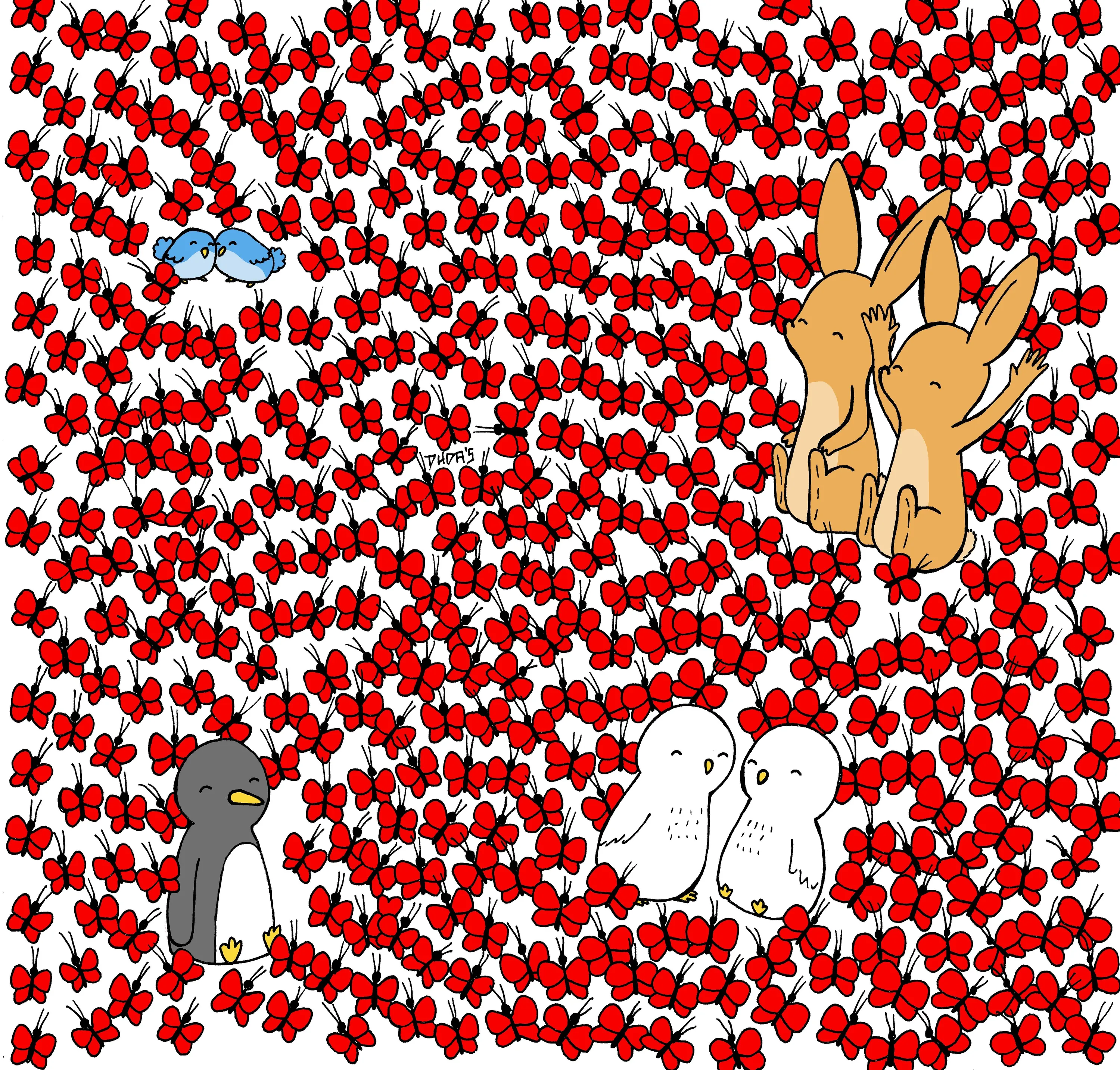 Головоломка тижня: у переддень святого Валентина – 95% читачів знайшло серця серед метеликів