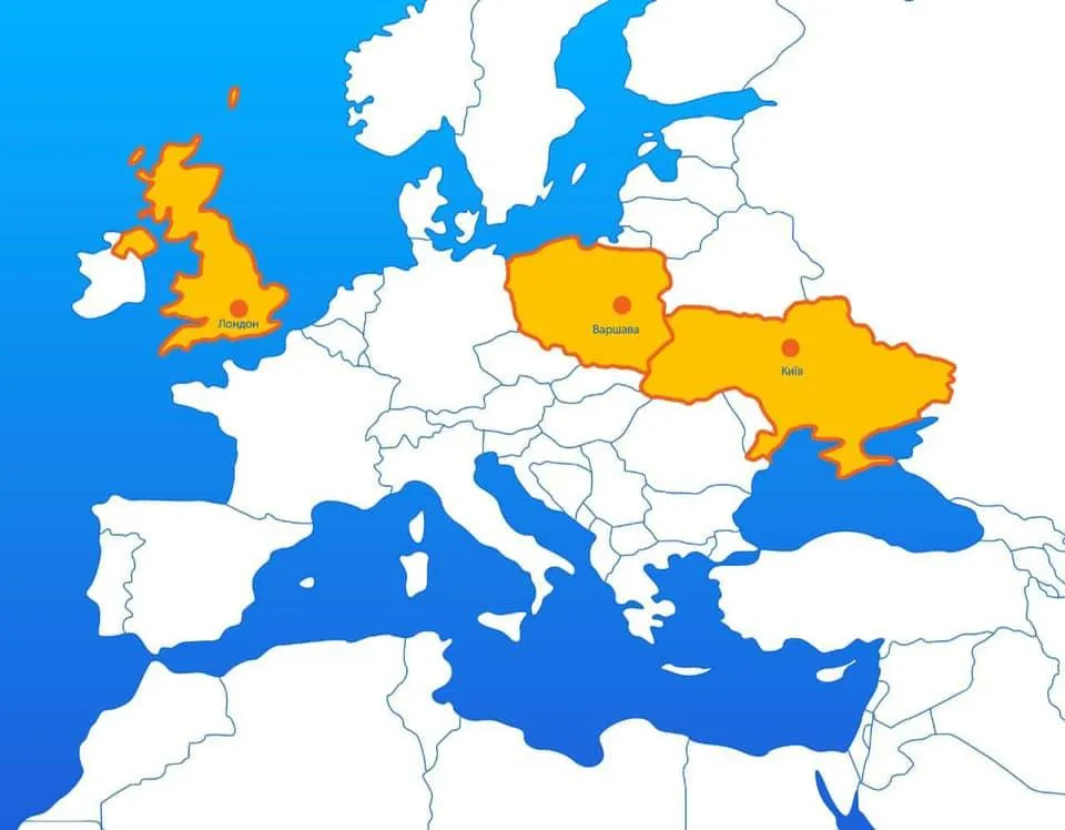Троїстий союз, Україна, Британія, Польща 