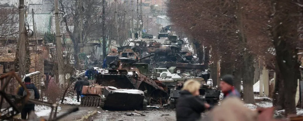 Техніка окупанта в містечку Буча 