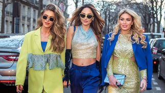 Гофит Голан пришла с подругами на показ Elie Saab в сине-желтом образе: впечатляющий выход