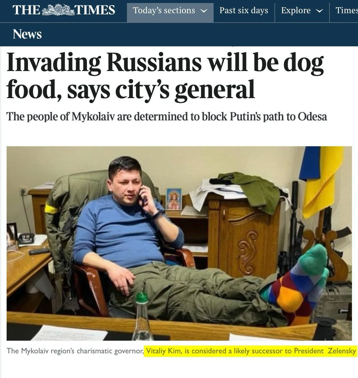 The Times назвав Віталія Кіма The Times назвав Віталія Кіма