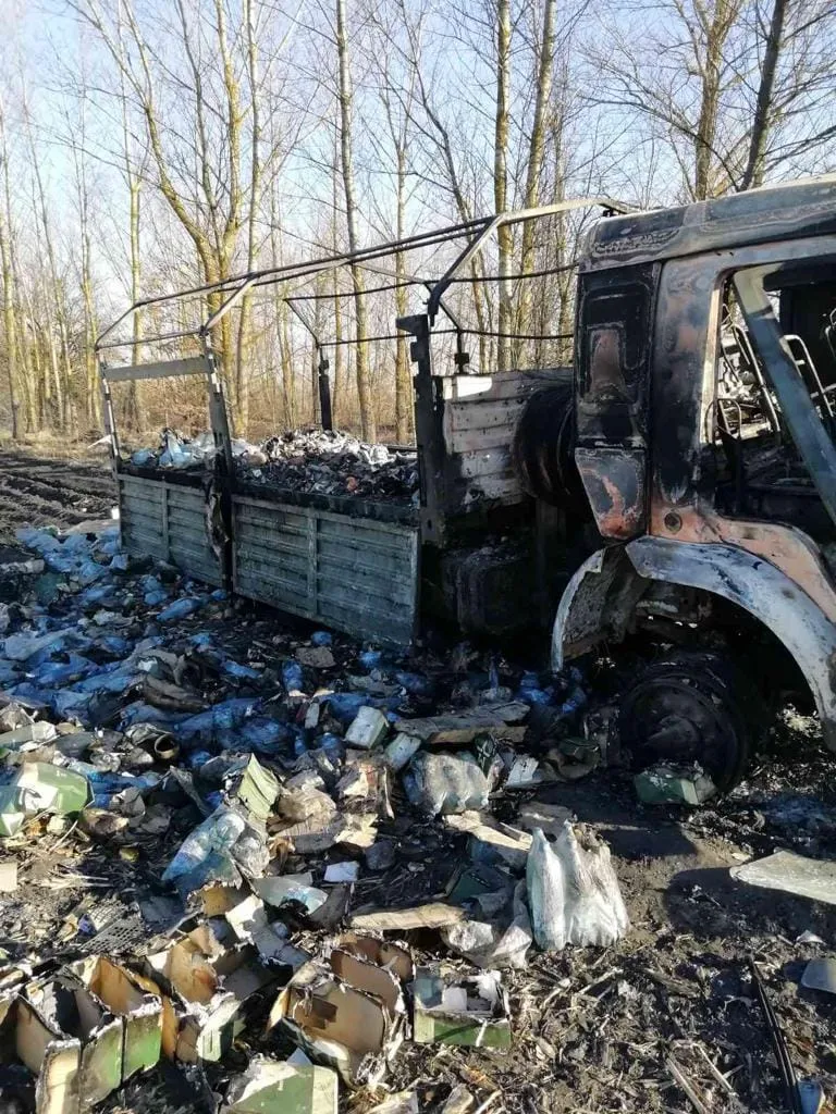 ЗСУ на Чернігівщині знищили транспорт окупантів із провіантом та боєприпасами