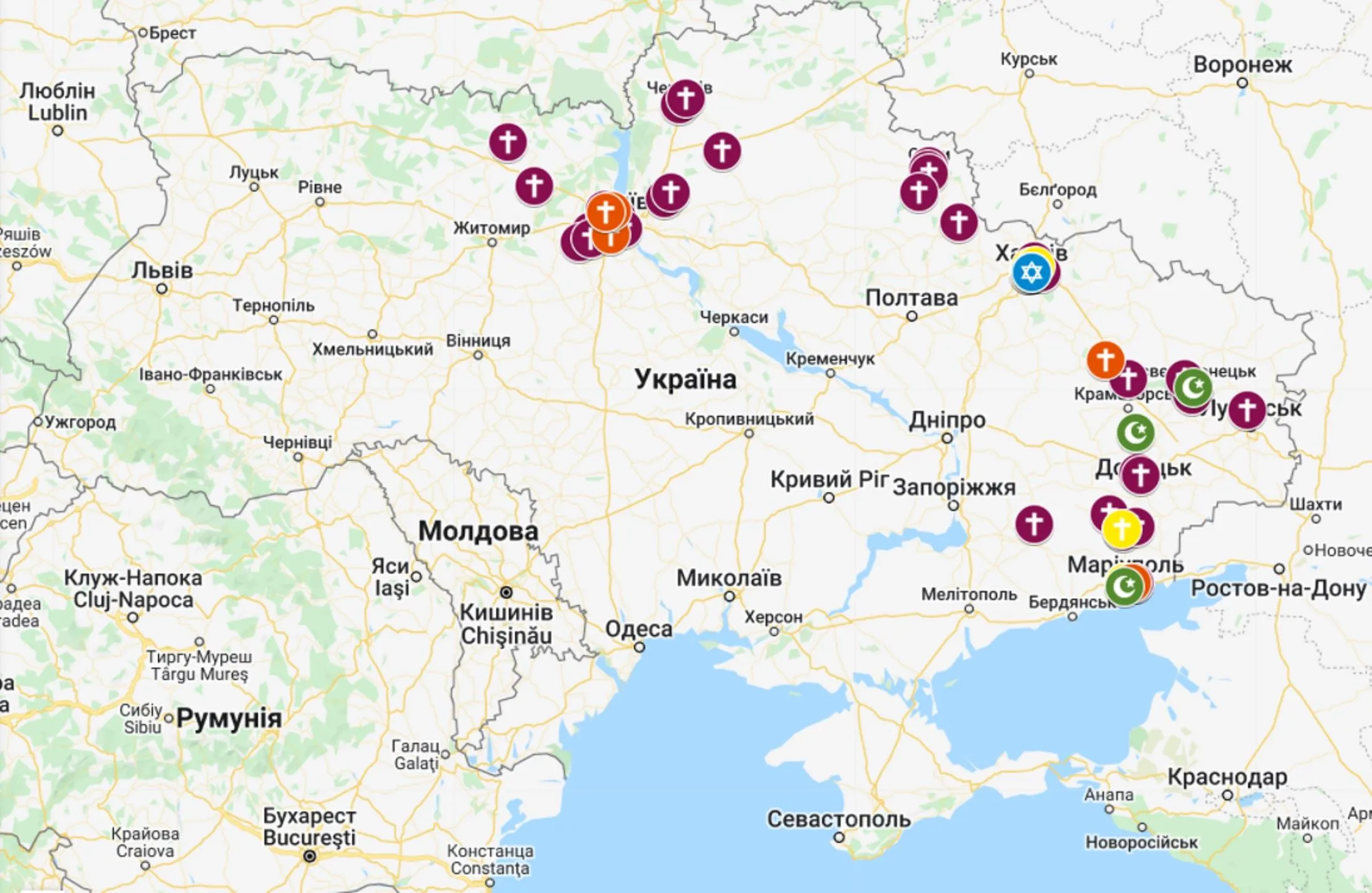 Зруйновані російськими окупантами церкви