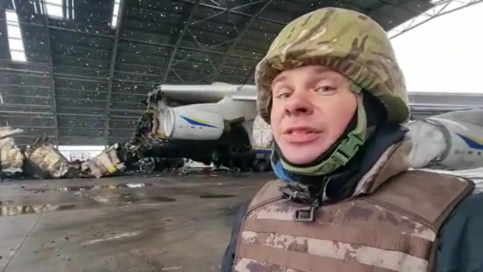 Дмитро Комаров зблизька показав знищений Ан-225 "Мрія" - 24 Канал