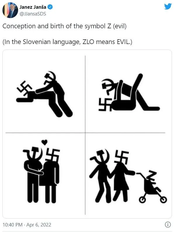 Прем'єр Словенії твітнув мем про появу символу російської агресії