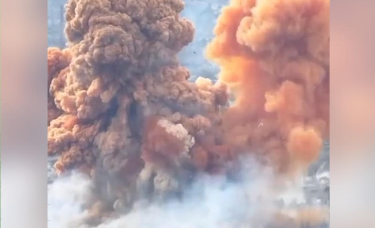 Как горела азотная кислота в Рубежном: жуткое видео с дрона