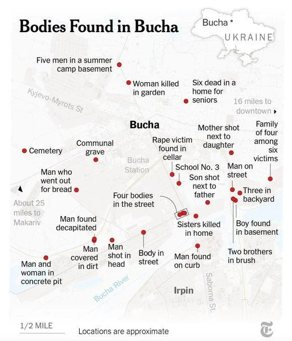 Карта з місцями, де вбивали українців