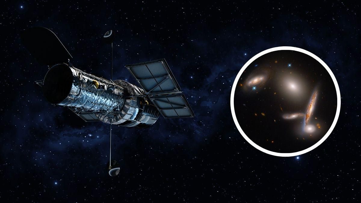 Космический телескоп "Хаббл" отметил 32-ю годовщину мощным фото гравитационного "танца" галактик