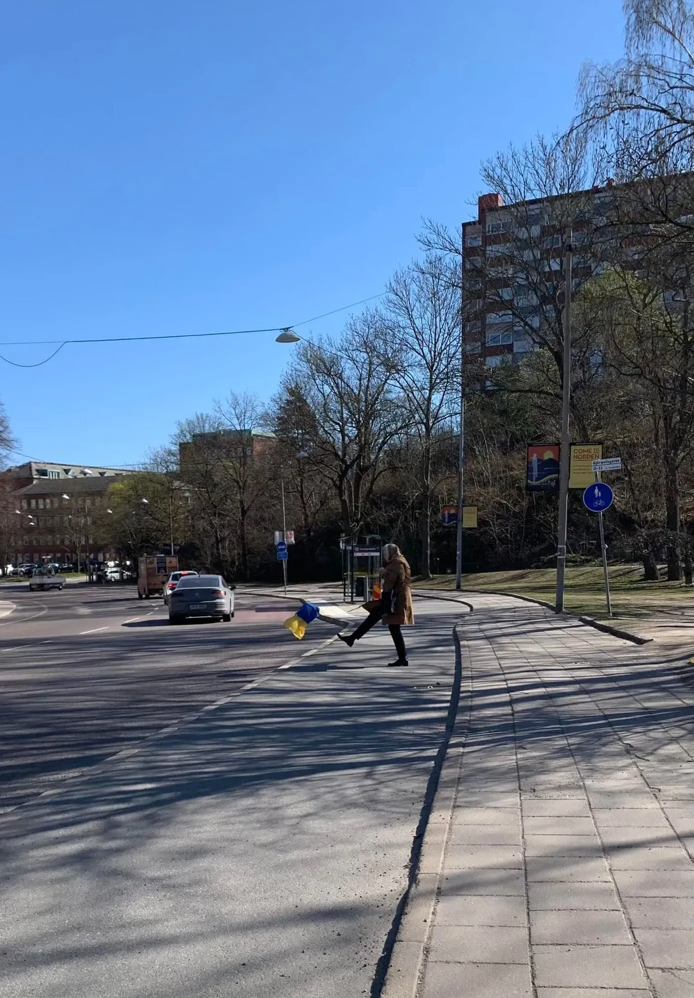 В Швеции пожилая россиянка набросилась на украинку: разорвала флаг и кричала, что даст по морде