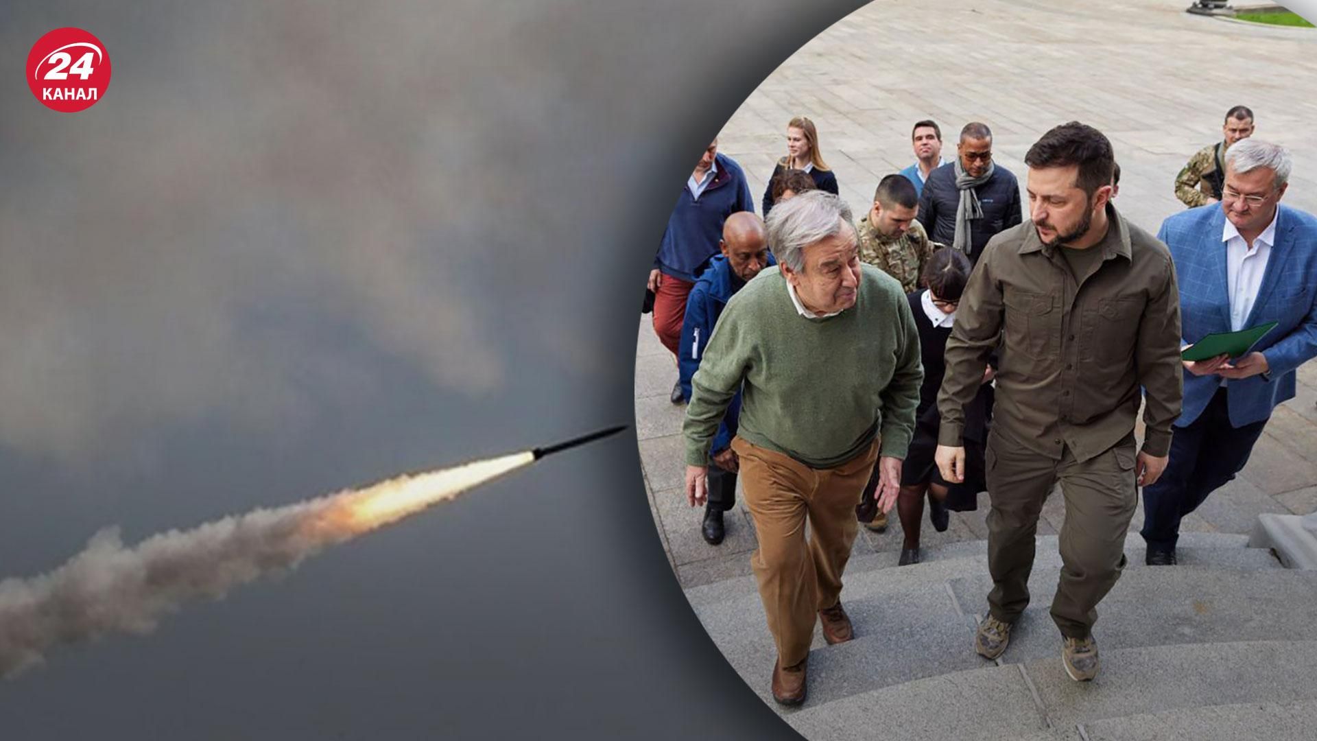 Открытка из Москвы – ОП об обстреле центра Киева во время визита генсека ООН Открытка из Москвы – ОП об обстреле центра Киева во время визита генсека ООН