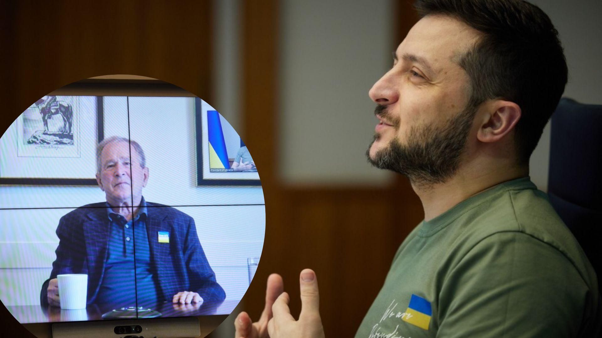 Зеленський поговорив з 43-м президентом США Джорджем Бушем Зеленський поговорив з 43-м президентом США Джорджем Бушем