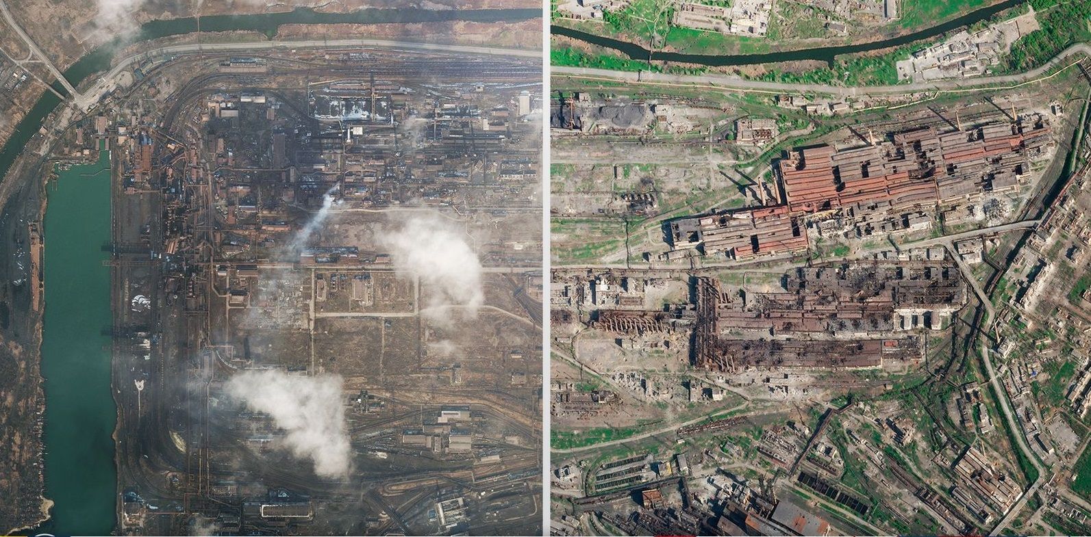 Как оккупанты уничтожали "Азовсталь" во время войны: опубликовали серию спутниковых снимков