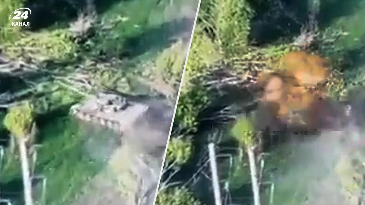 Российский танк дважды наехал на мину: ВСУ показали, как горят неудачники Российский танк дважды наехал на мину: ВСУ показали, как горят неудачники