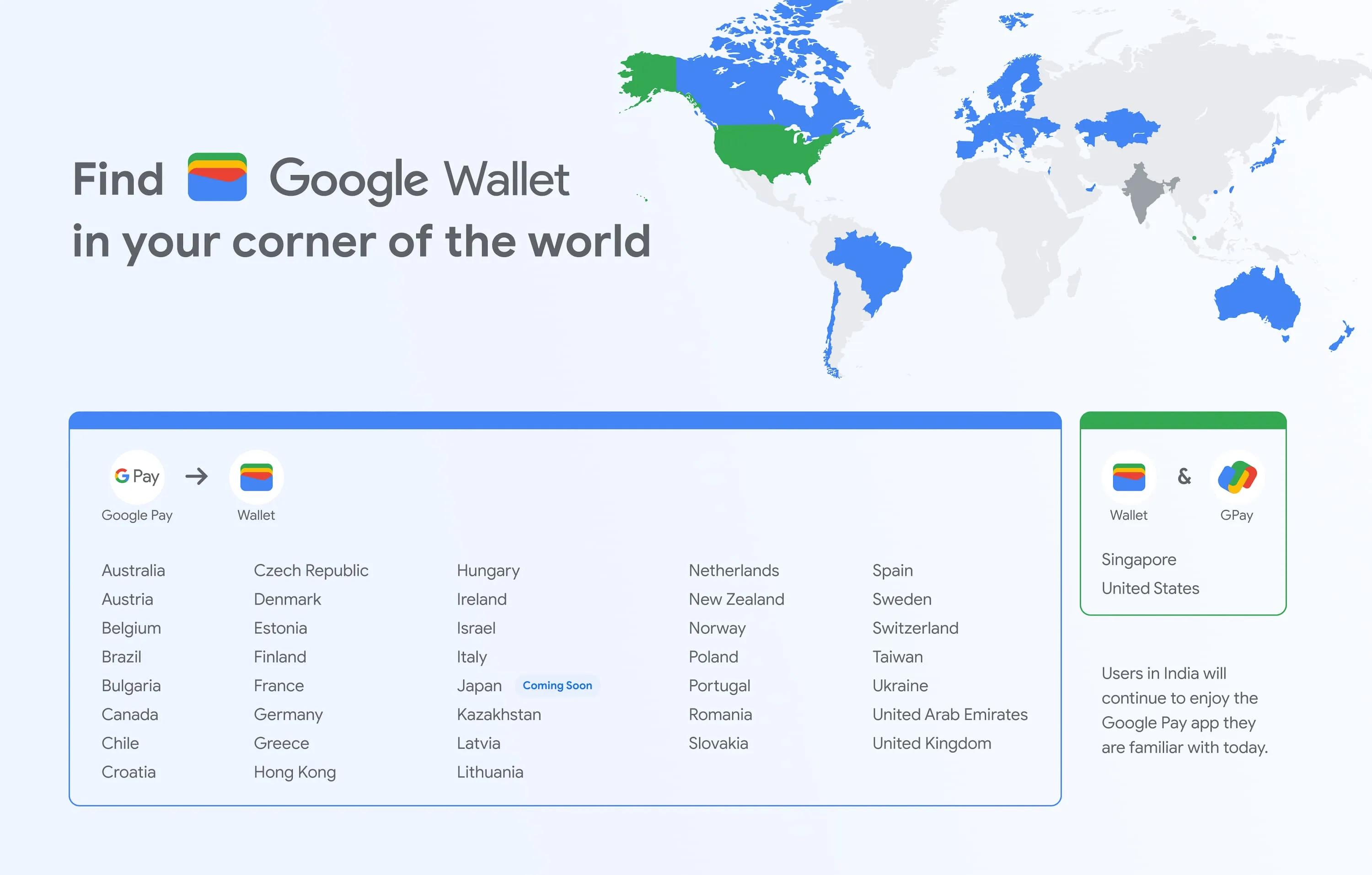 Доступність Google Wallet Доступність Google Wallet