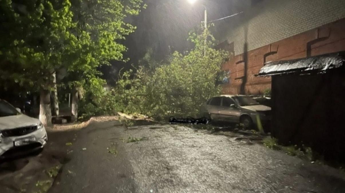 У Курську в Росії пронісся потужний буревій: дерева трощили авто, сотні людей без світла