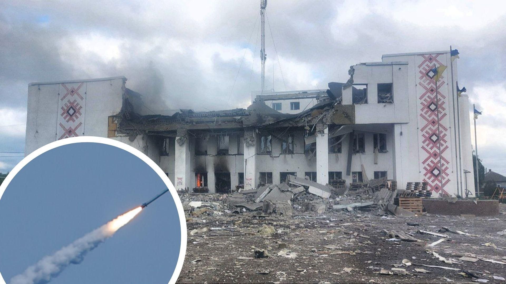 Росіяни знищили ракетним ударом Дергачівський будинок культури, де був гумштаб