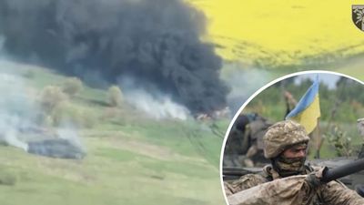 Оккупанты из-за незнания топографии снова "заблудились": их техника загорелась