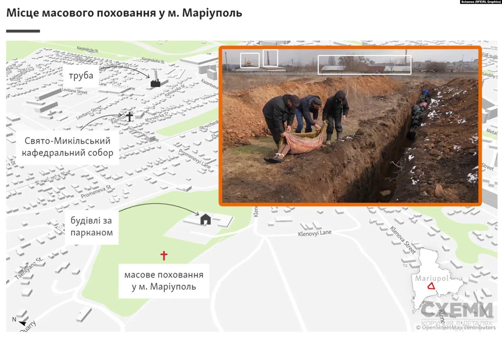 Место массового захоронения в Мариуполе Место массового захоронения в Мариуполе
