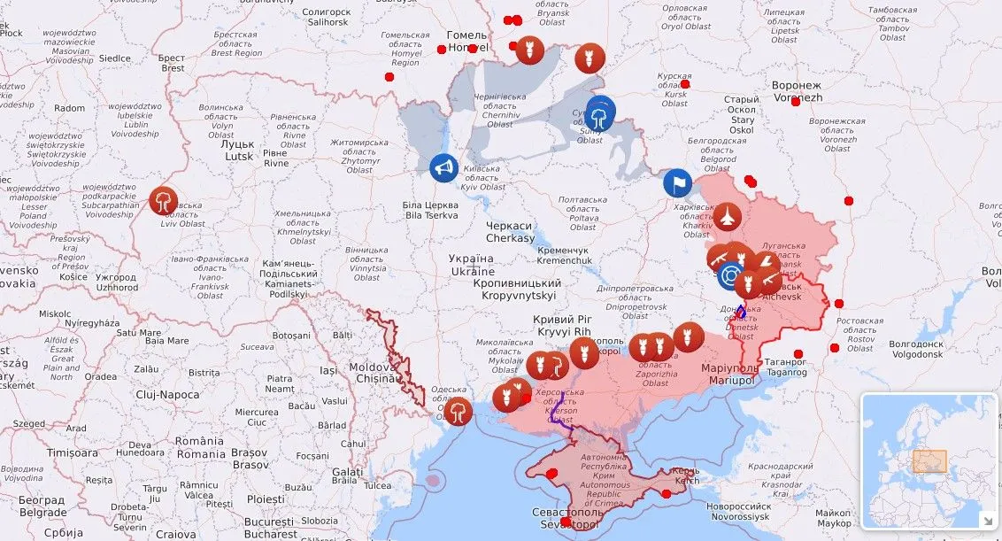Карта бойових дій станом на 19 травня Карта бойових дій станом на 19 травня