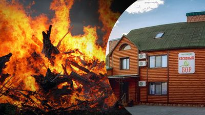 Оккупанты разожгли пожар в гостиничном комплексе "Сосновый бор" в Энергодаре