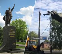 В Харькове снесли памятник Александру Невскому