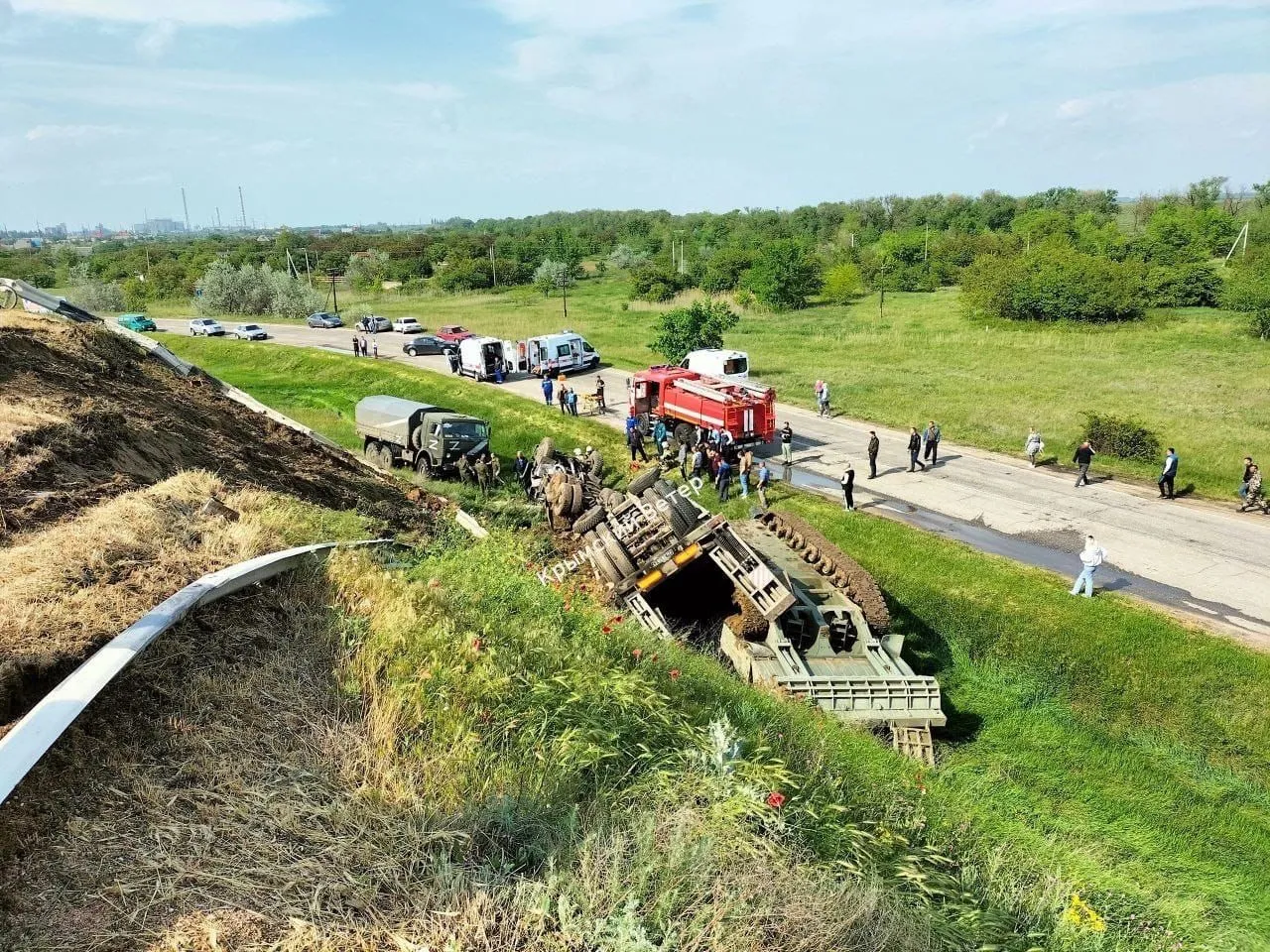 В окупованому Криму перевернулася російська військова техніка