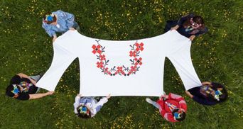 Українська біженка в Кембриджі виготовила гігантську вишиванку: приголомшливі фото