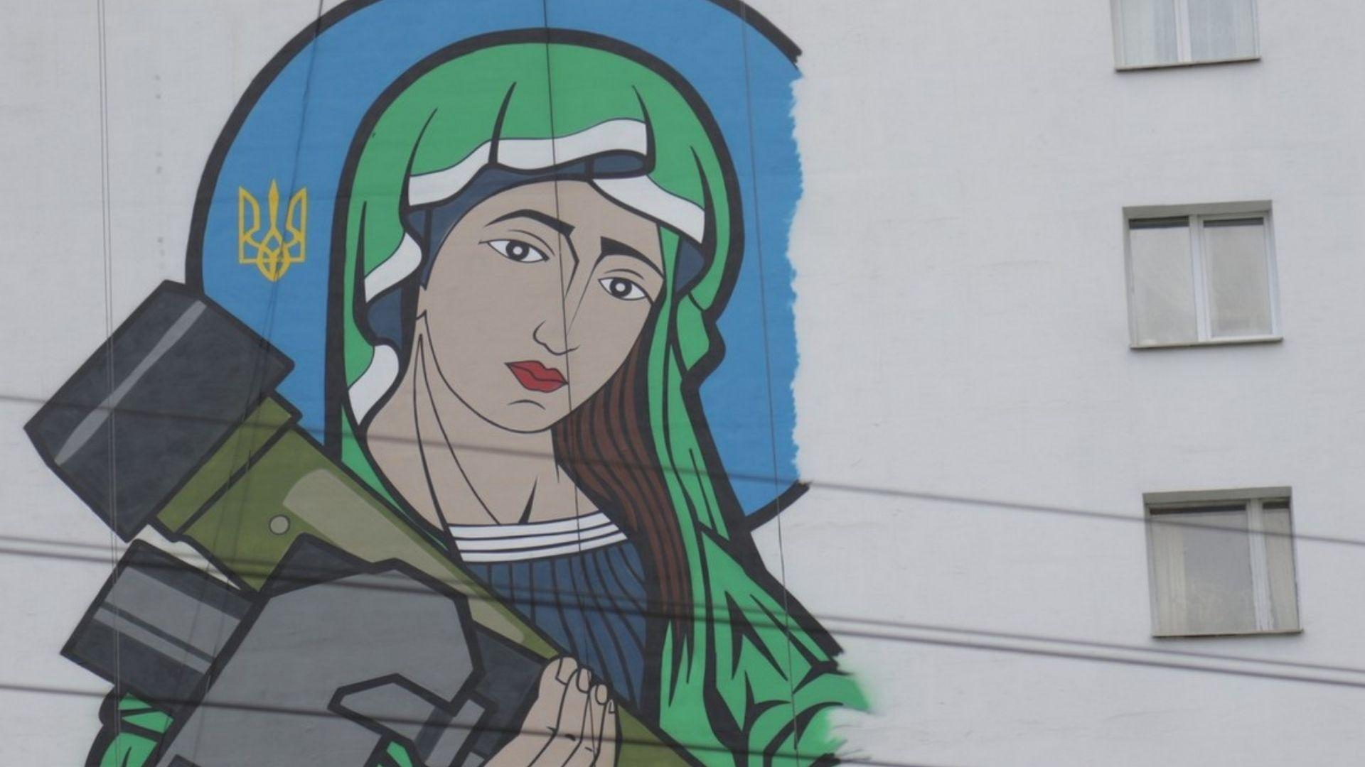 У Києві завершили мурал "Свята Джавеліна"