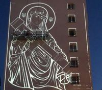В Раде церквей возмущены муралом "Святая Джавелина" в Киеве