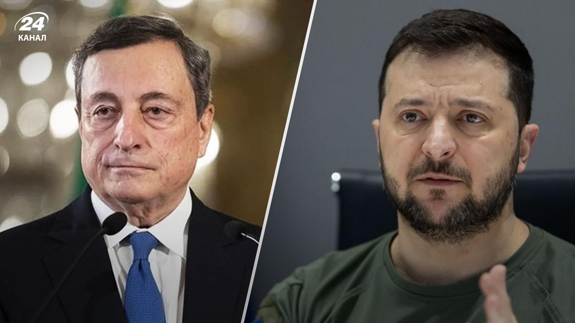 Зеленський обговорив оборонну підтримку та пальне з прем'єром Італії Драгі Зеленський обговорив оборонну підтримку та пальне з прем'єром Італії Драгі