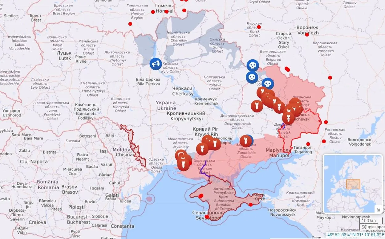 Актуальна карта бойових дій станом на 1 червня Актуальна карта бойових дій станом на 1 червня