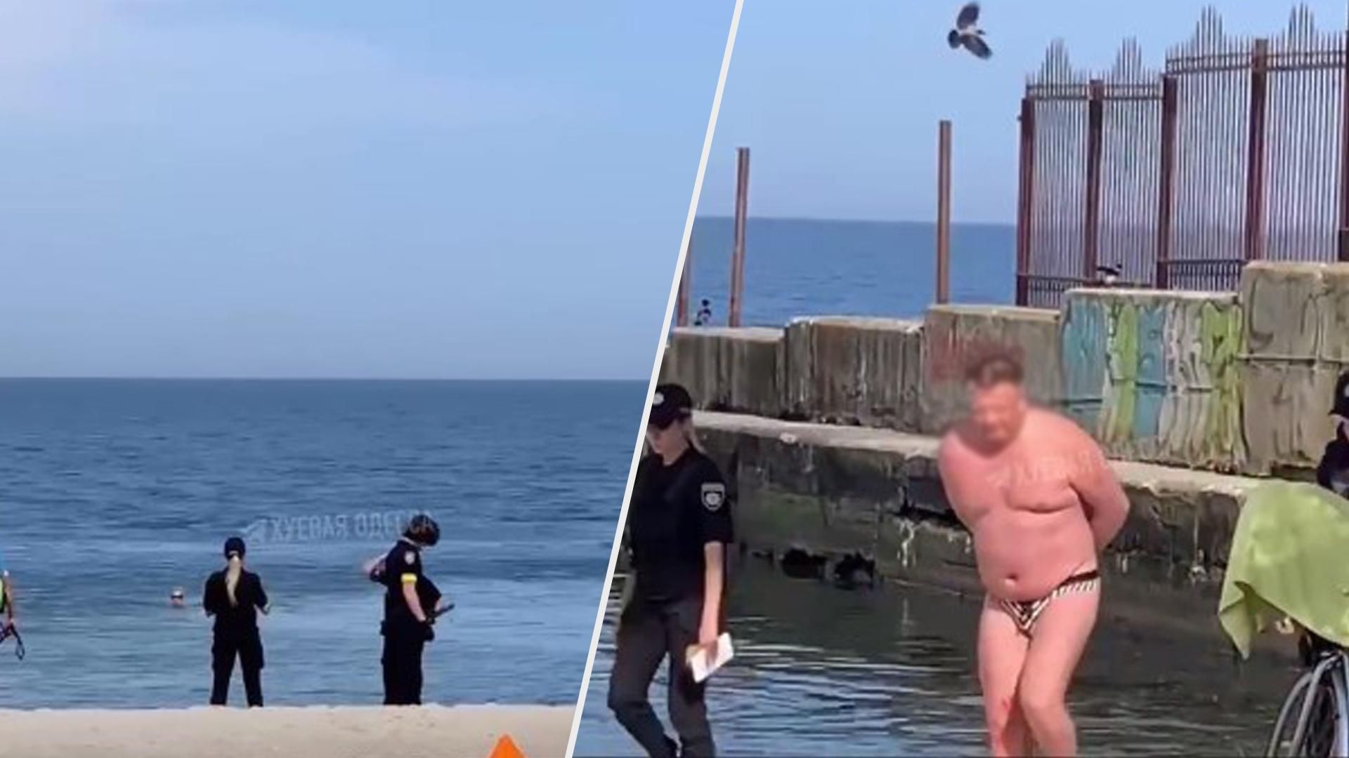 В Одесі поліція ганяється за відпочивальниками, які купаються в морі: кумедне відео