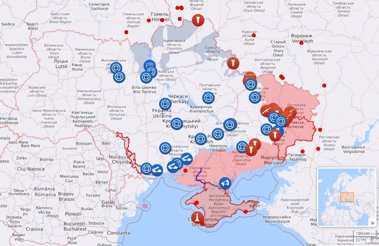 Карта бойових дій станом на 4 червня